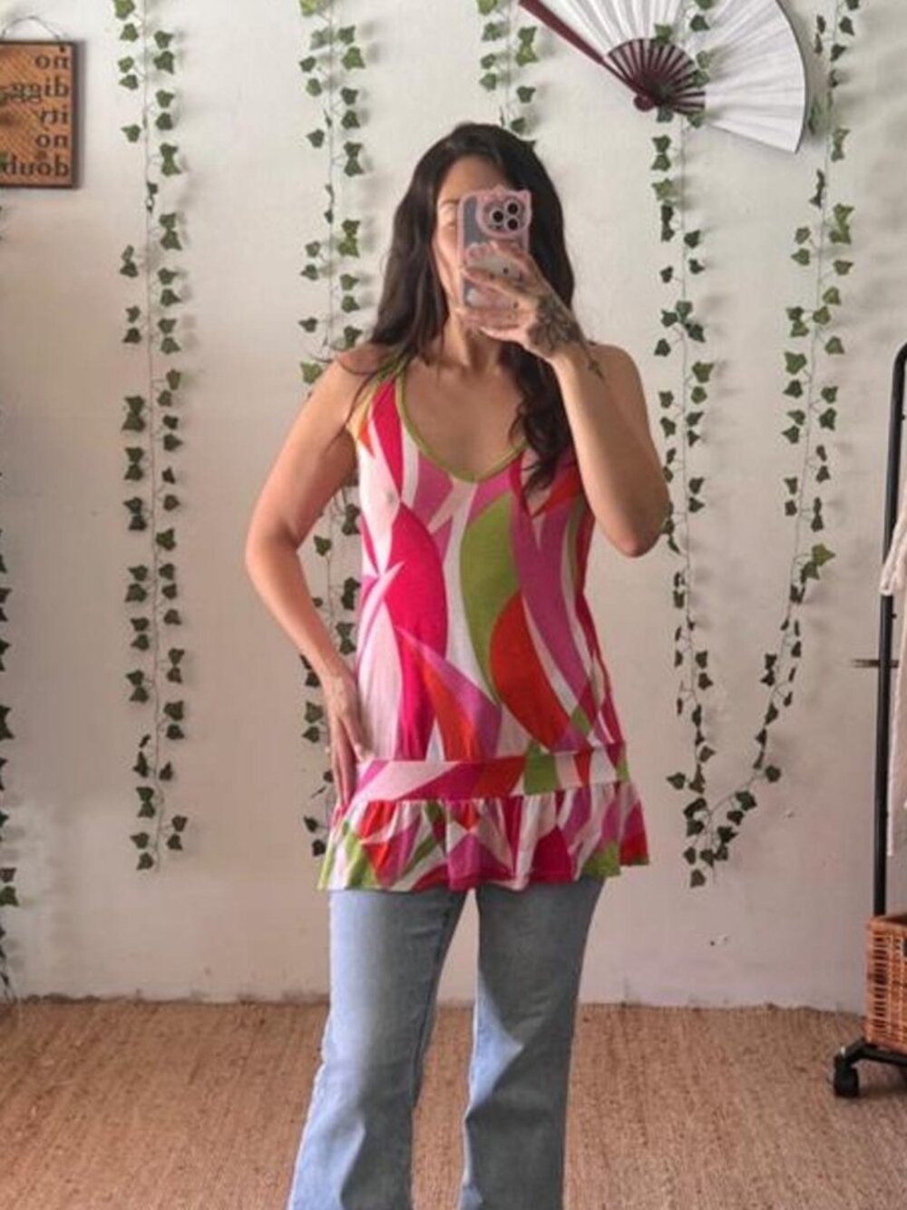 Vintage Y2K Charlotte Russe Abstract Print Tunic Top / Mini Dress